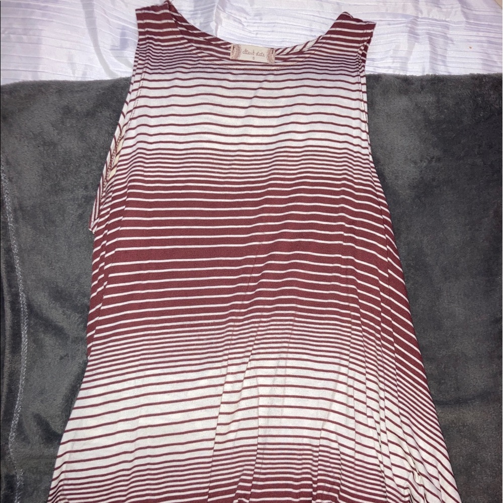 Maroon and white striped Alter’d State flowy tank